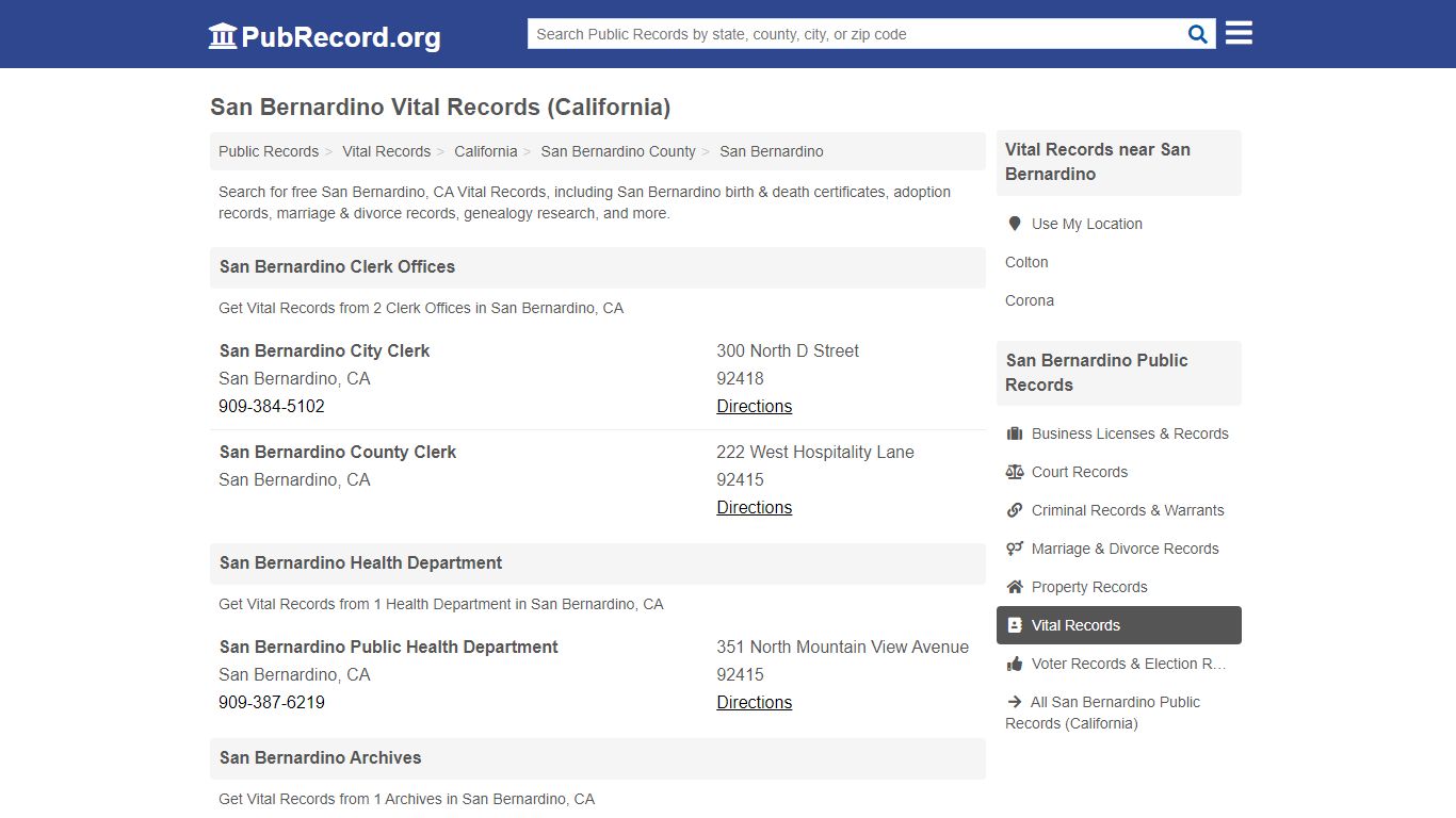 Free San Bernardino Vital Records (California Vital Records)